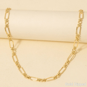 Gold Dipped Dainty Oval Chain Link Necklace