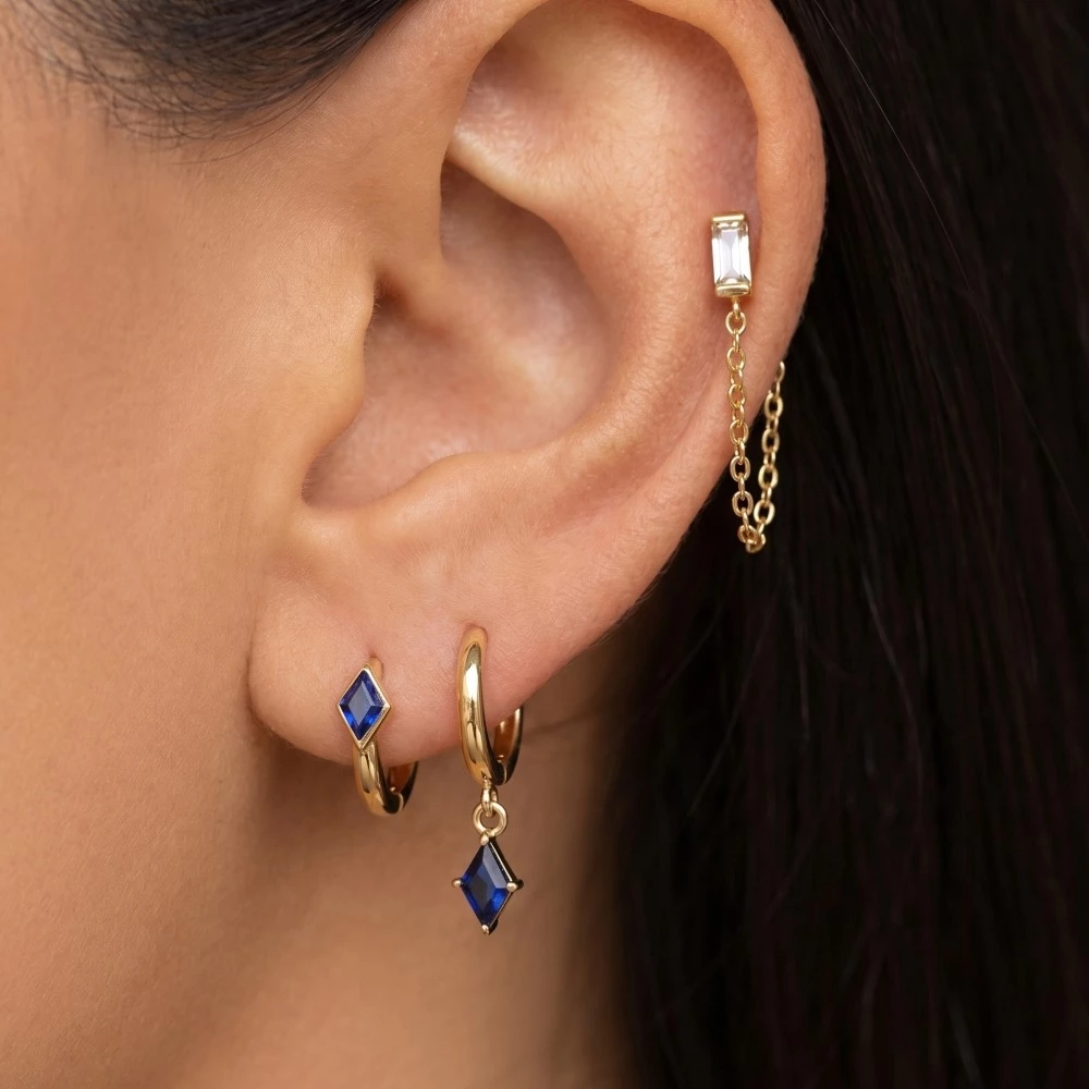Gold Dipped Mixed Pink Cz Gems Earrings Set