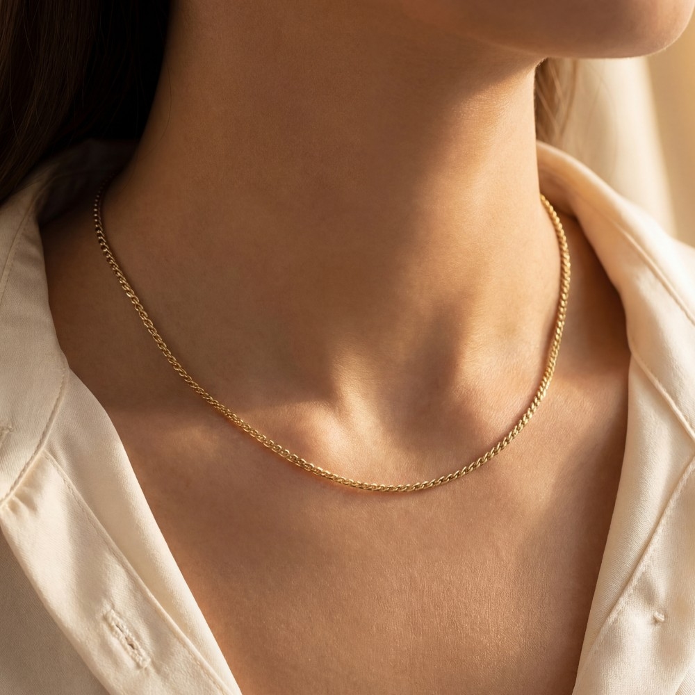 Gold Dipped Spiral Chain Necklace