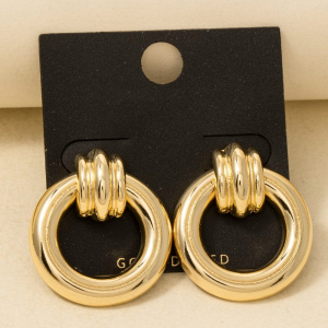 Gold Dipped Door Knocker Earrings