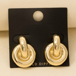 Gold Dipped Solid Door Knocker Earrings