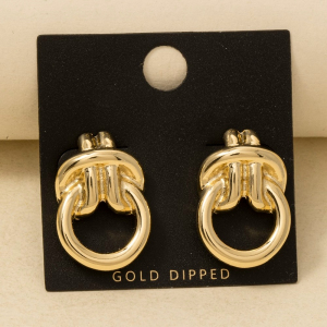 Gold Dipped Intricate Knot Drop Earrings