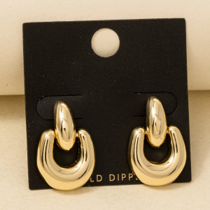 Gold Dipped Rounded Door Knocker Earrings