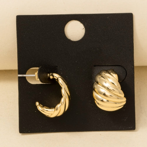 Gold Dipped Solid Weave Hoop Earrings