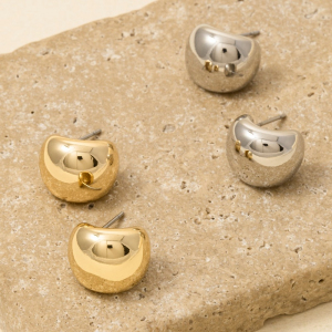 Gold Dipped Spherical Hoop Earrings