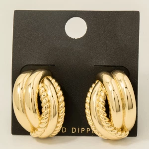 Gold Dipped Mixed Layered Hoop Earrings