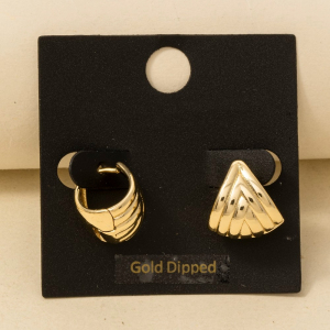 Gold Dipped Wide Weave Hinge Hoop Earrings