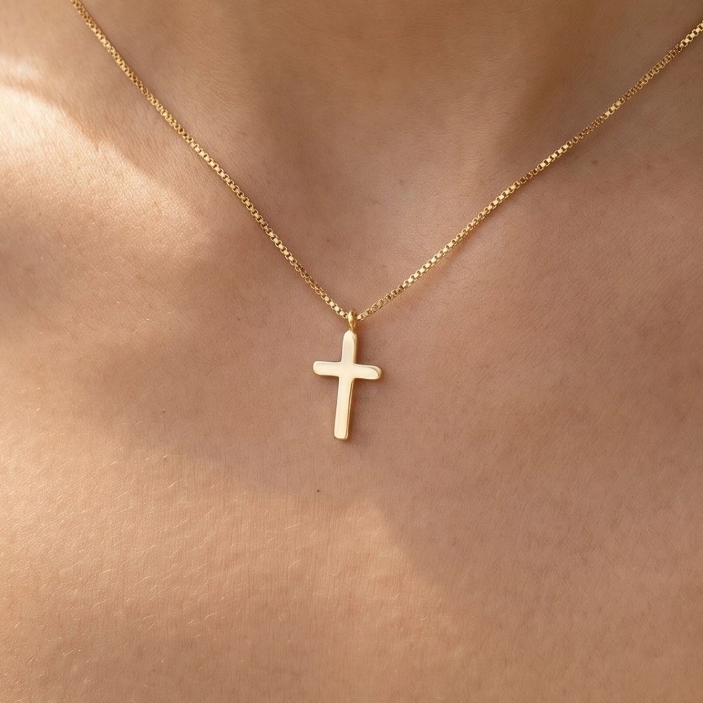 Gold Dipped Cross Pendant Necklace