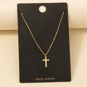 Gold Dipped Cross Pendant Necklace