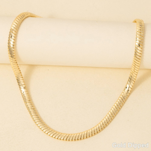 Gold Dipped Classic Snake Classic Chain Necklace
