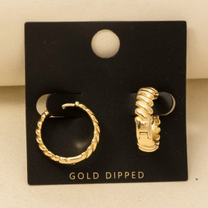 Gold Dipped Croissant Hinge Hoop Earrings