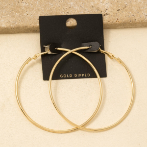 Gold Dipped 60Mm Latch Hoop Earrings