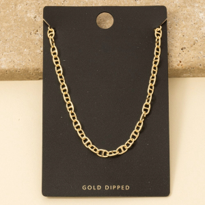 Gold Dipped Dainty Anchor Chain Necklace