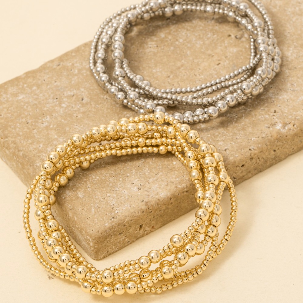 Mixed Mini Gold Dipped Beaded Bracelet