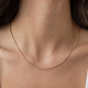 Gold Dipped Twisted Mini Box Chain Necklace
