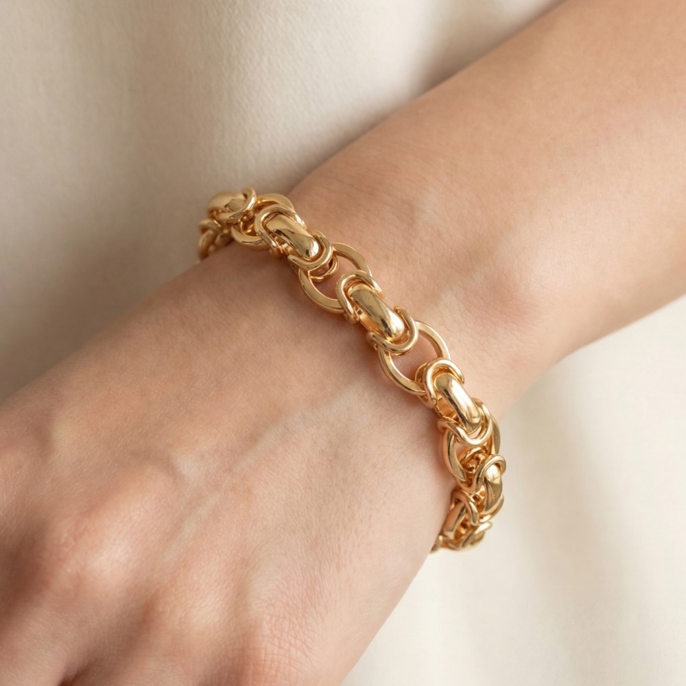 Gold Dipped Intricate Chain Link Bracelet