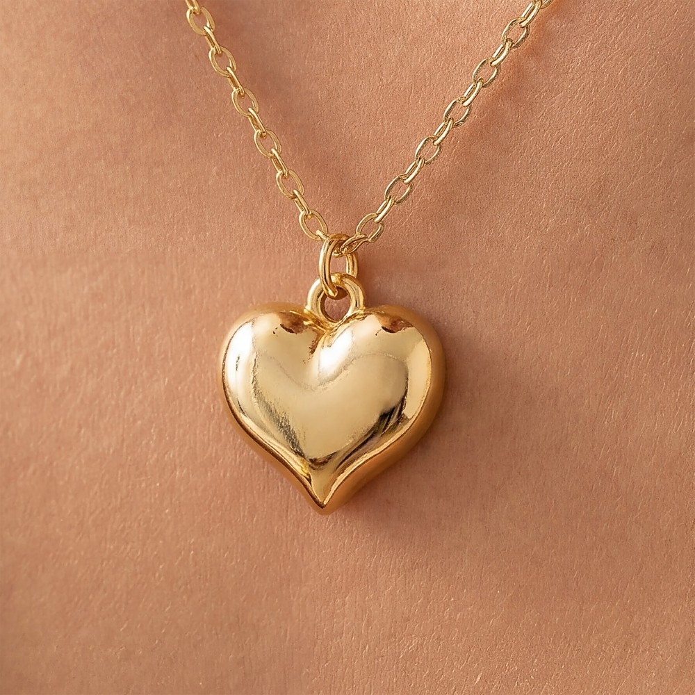 Gold Dipped Heart Pendant Necklace