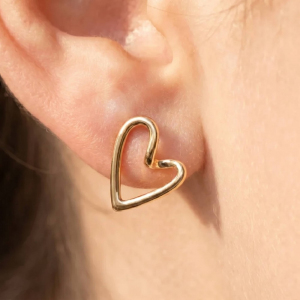 Open Heart Stud Earrings
