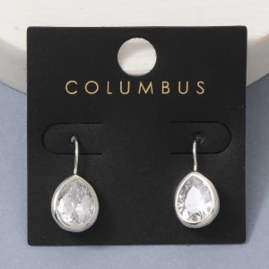 Gold Dipped Large Teardrop Bezel Cz Drop Earrings