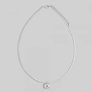 Gold Dipped Cushion Bezel Cz Pendant Snake Chain Necklace