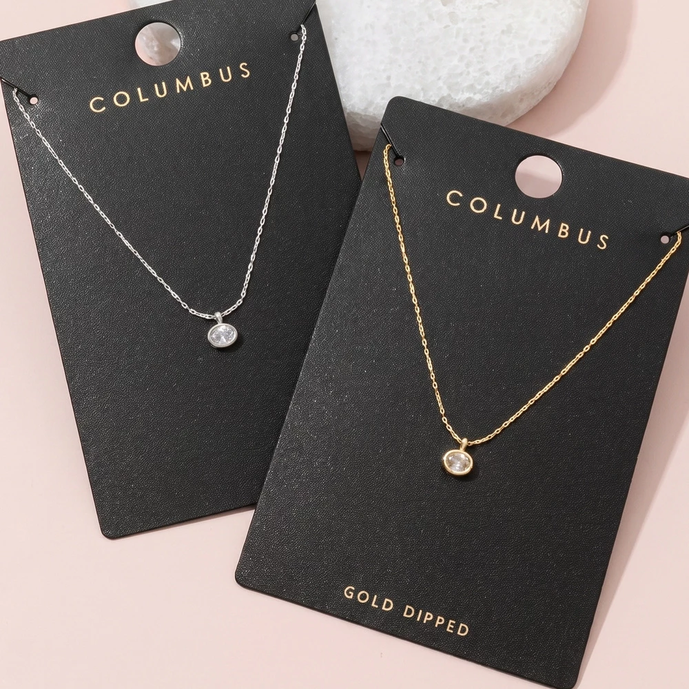 Dainty Oval Bezel Cz Pendant Necklace