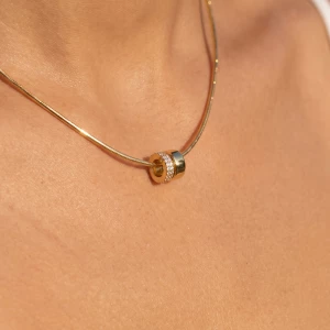 Pave Cz Slider Omega Collar Necklace