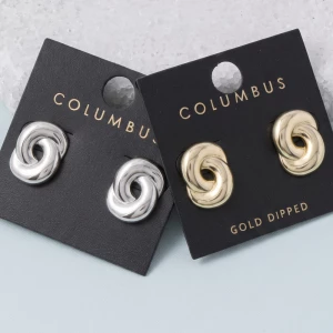 Gold Dipped Interlocking Knot Stud Earrings