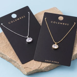 Oval Cz Pendant Ball Chain Necklace