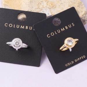 Gold Dipped Round Cz Bezel Solitaire Ring