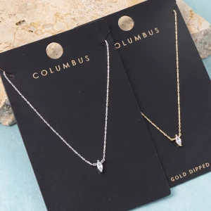 Gold Dipped Marquise Cz Pendant Necklace