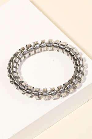 Metallic Spiral Bangle Bracelet