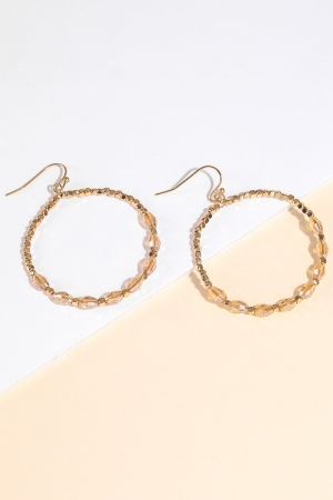 Glass Beaded Circle Drop Earrings