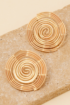 Metallic Wire Spiral Stud Drop Earrings