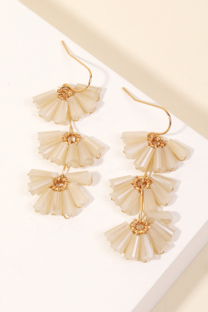 Tiered Glass Bead Drop Earrings