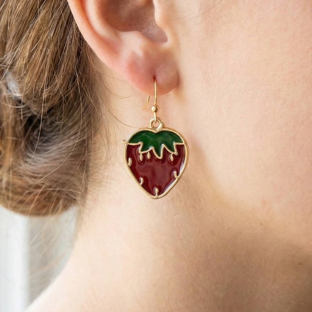 Vibrant Resin Fruit Dangle Hook Earrings