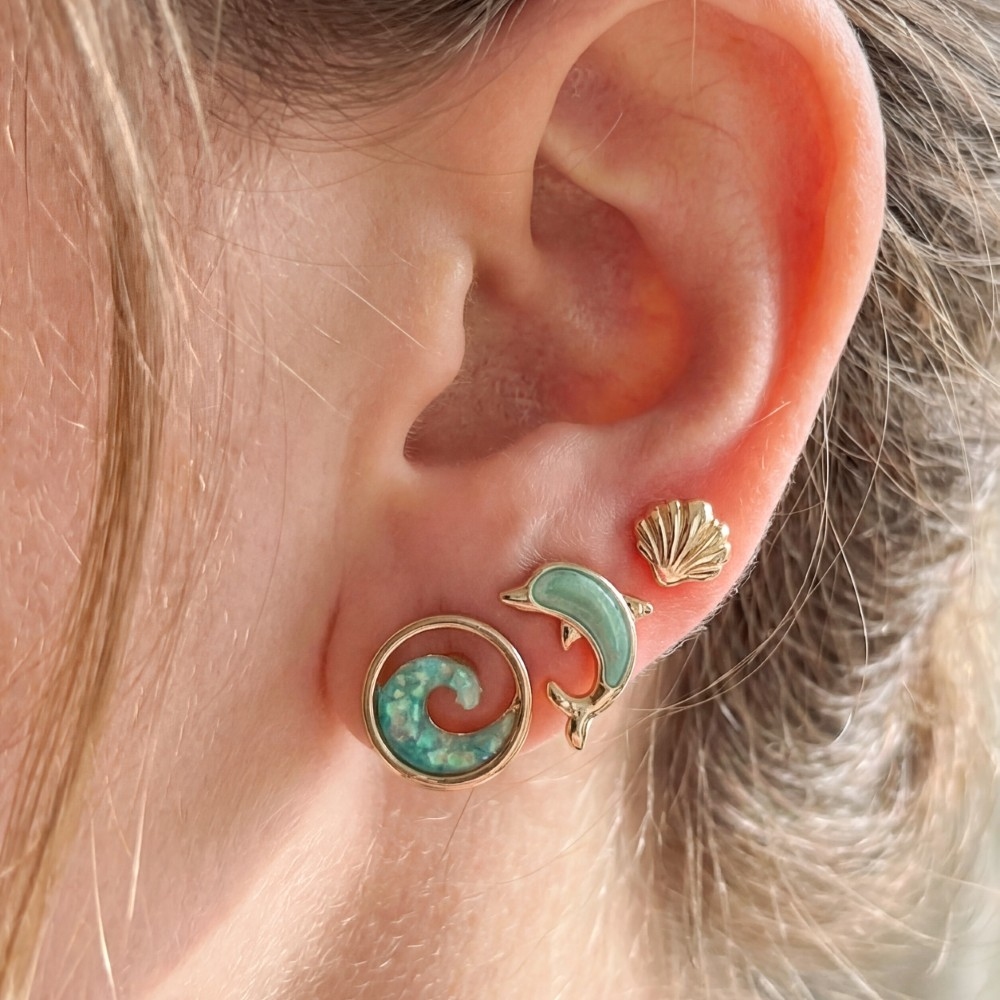 Ocean Sea Life Trio Stud Earring Set