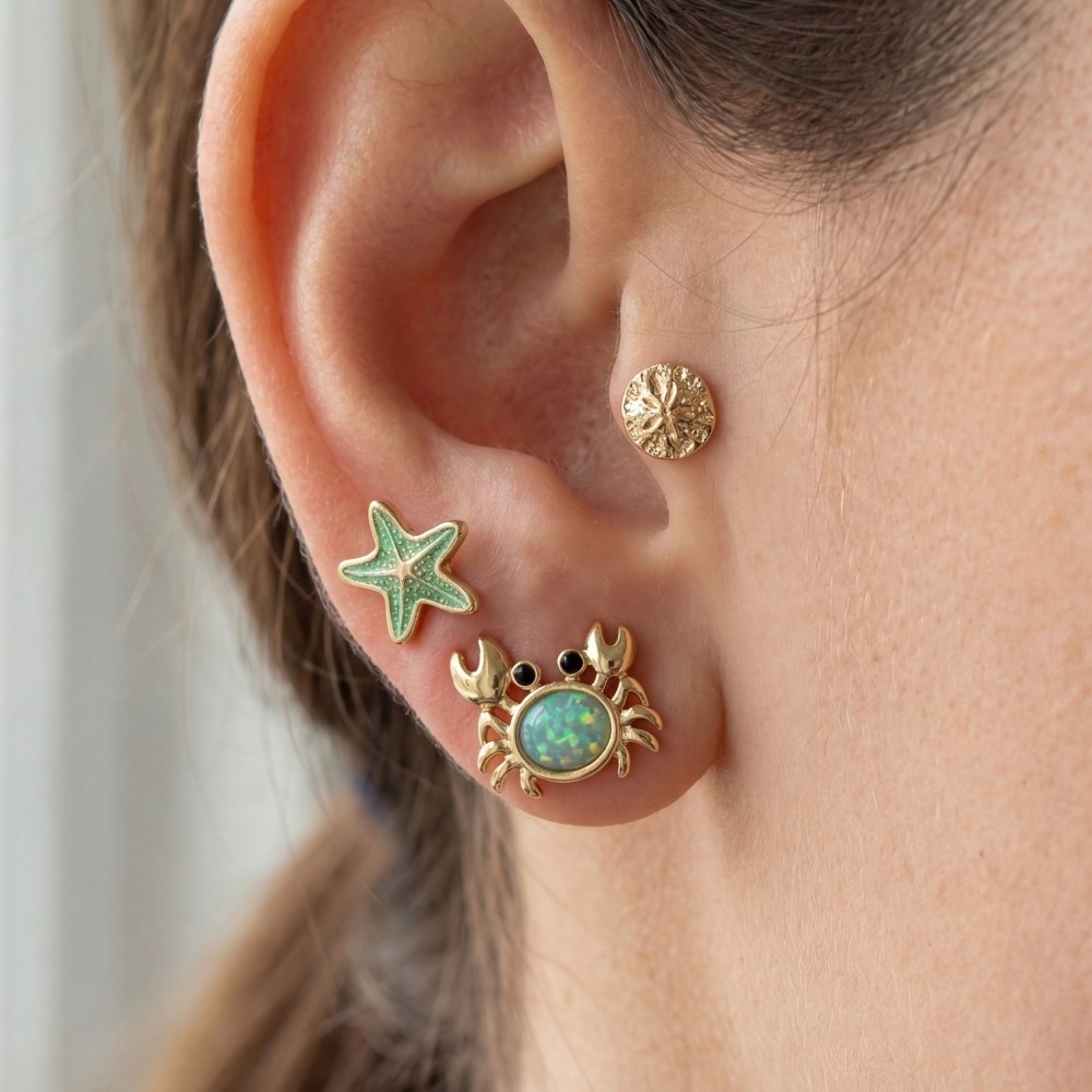 Sea Life Trio Stud Earring Set