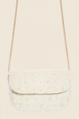 Cluster Seed Beaded Chain Strap Hand Bag