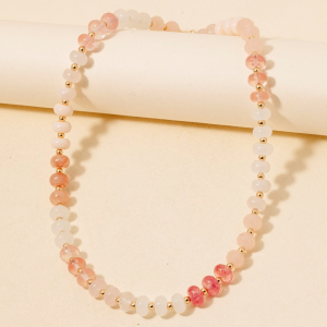 Round Stone Beaded Necklace