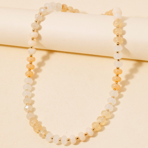 Round Stone Beaded Necklace