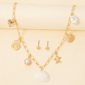 Assorted Sea Life Charms Chain Necklace Set