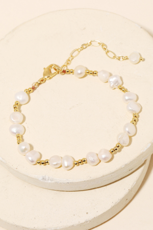 Pearl Bead Chain Clasp Bracelet