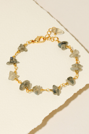 Pebble Stone Beaded Chain Bracelet