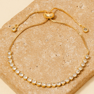 Circle Glass Gems Tennis Chain Bracelet