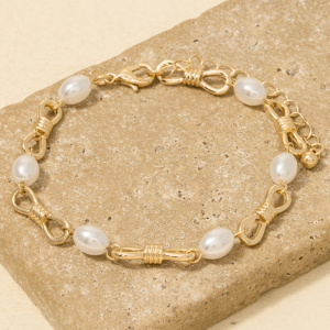 Pearl And Knot Chain Bracelet
