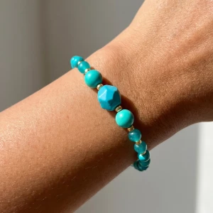 Genuine Turquoise Stone Mixed Bead Bracelet