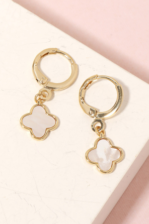 Gold Dipped Clover Charm Dangle Earrings