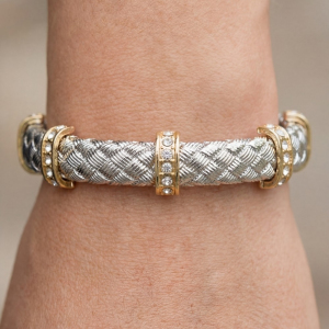 Two Tone Metallic Elastic Bracelet