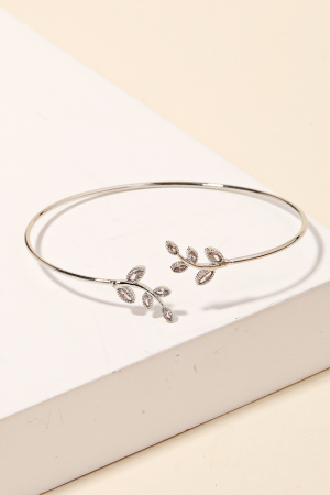 Dainty Leaf Open Cuff Bracelet