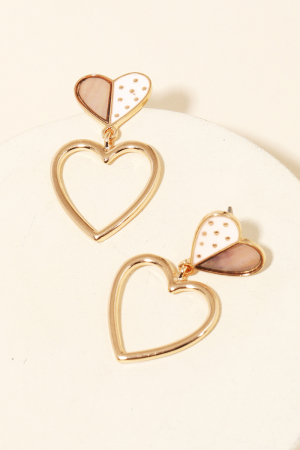 Mini Heart Cutout Drop Earrings